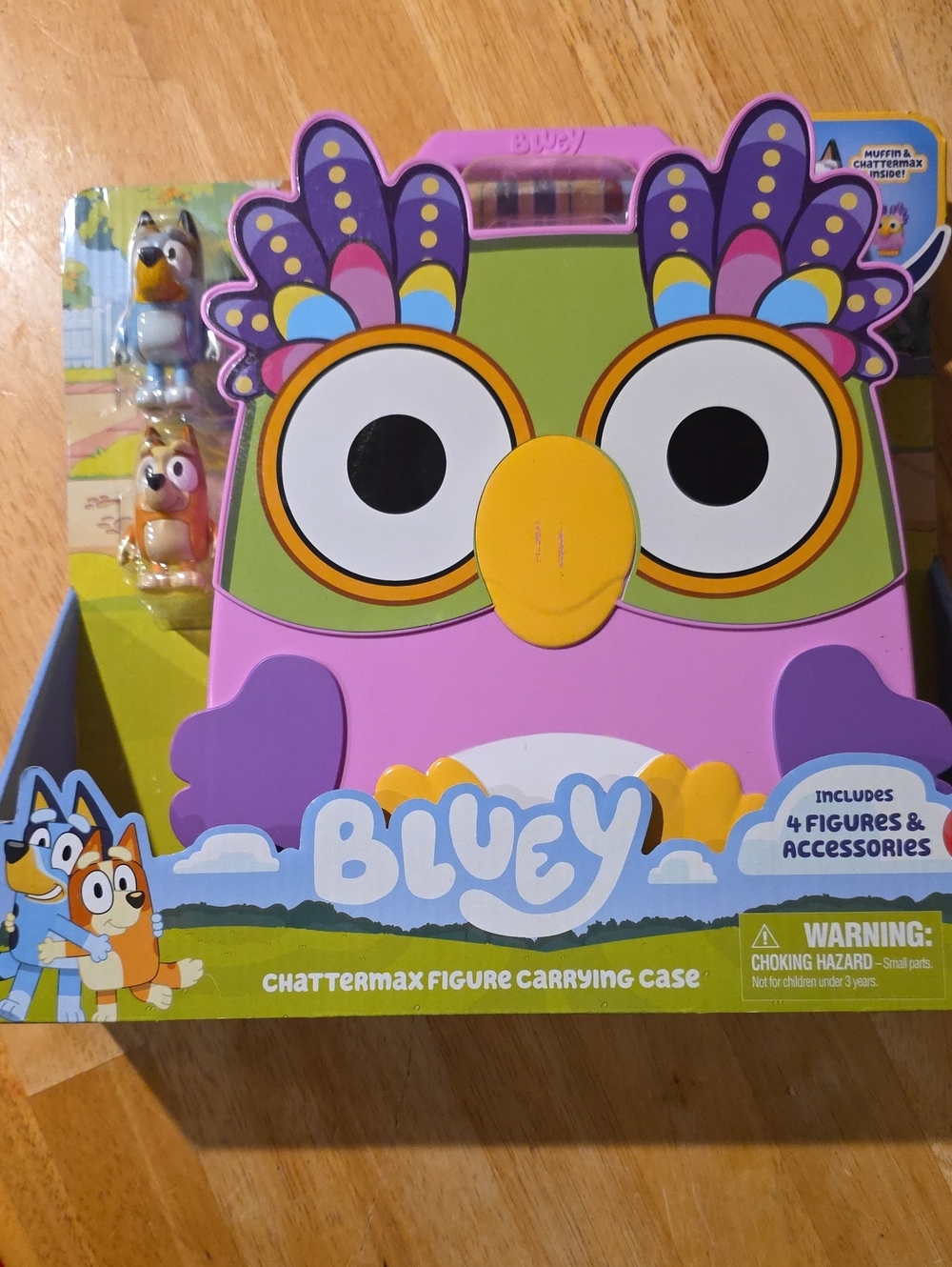 Bluey Chattermax Owl Figure Carrying Case - Pink & Green